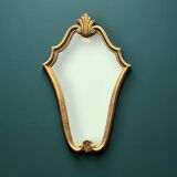 Gold leaf wall mirror in resin – Baroque style – H68 cm