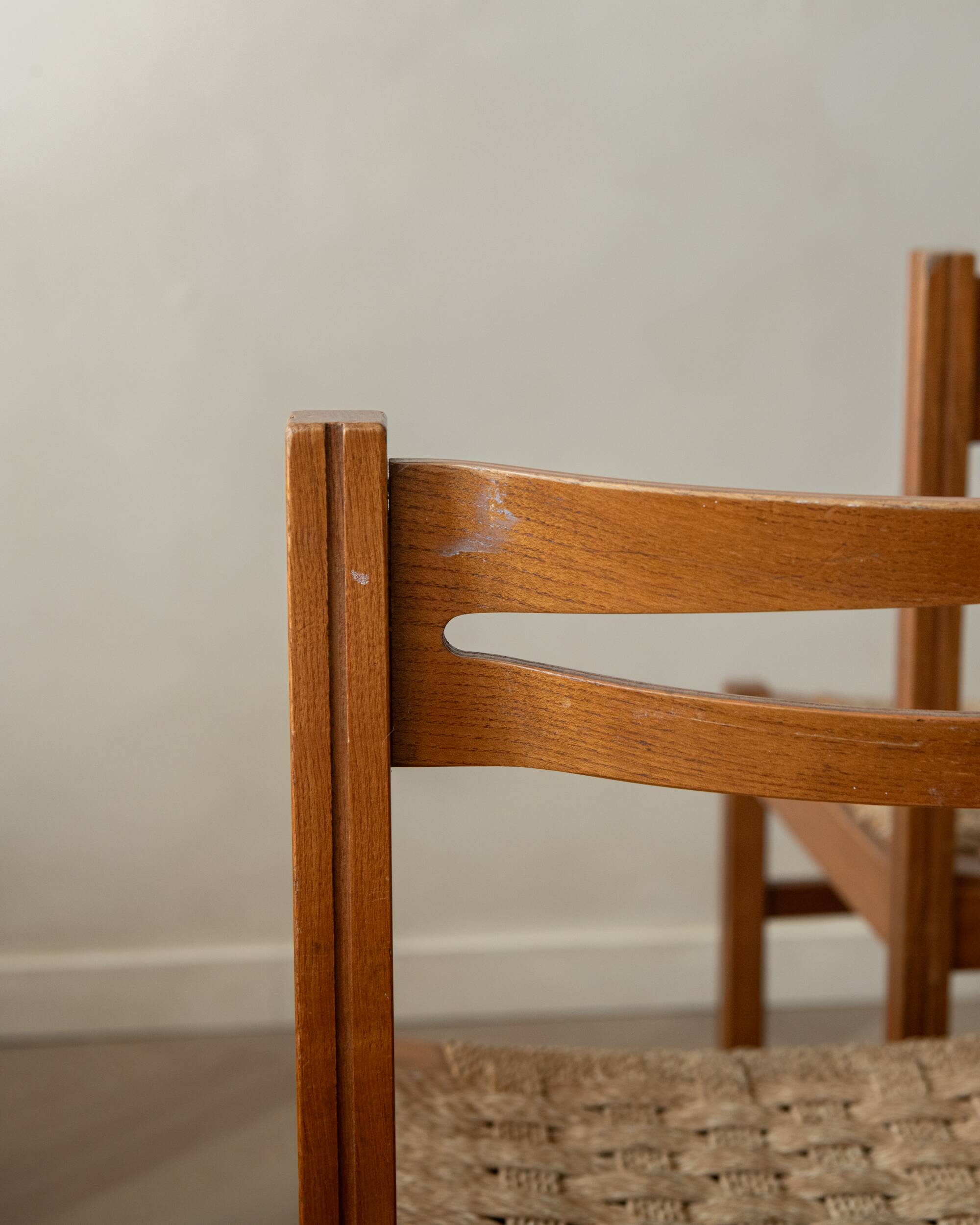 Chaises de salle à manger vintage italiennes rustiques modernes par Snaidero, années 1970, ensemble de 5