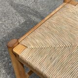Vintage dining chairs set of 6 oak and rattan design minimalist design