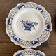 Dessert plates in Rouen faience with hand decoration.