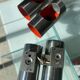 Pair of double oxar wall lights 1970