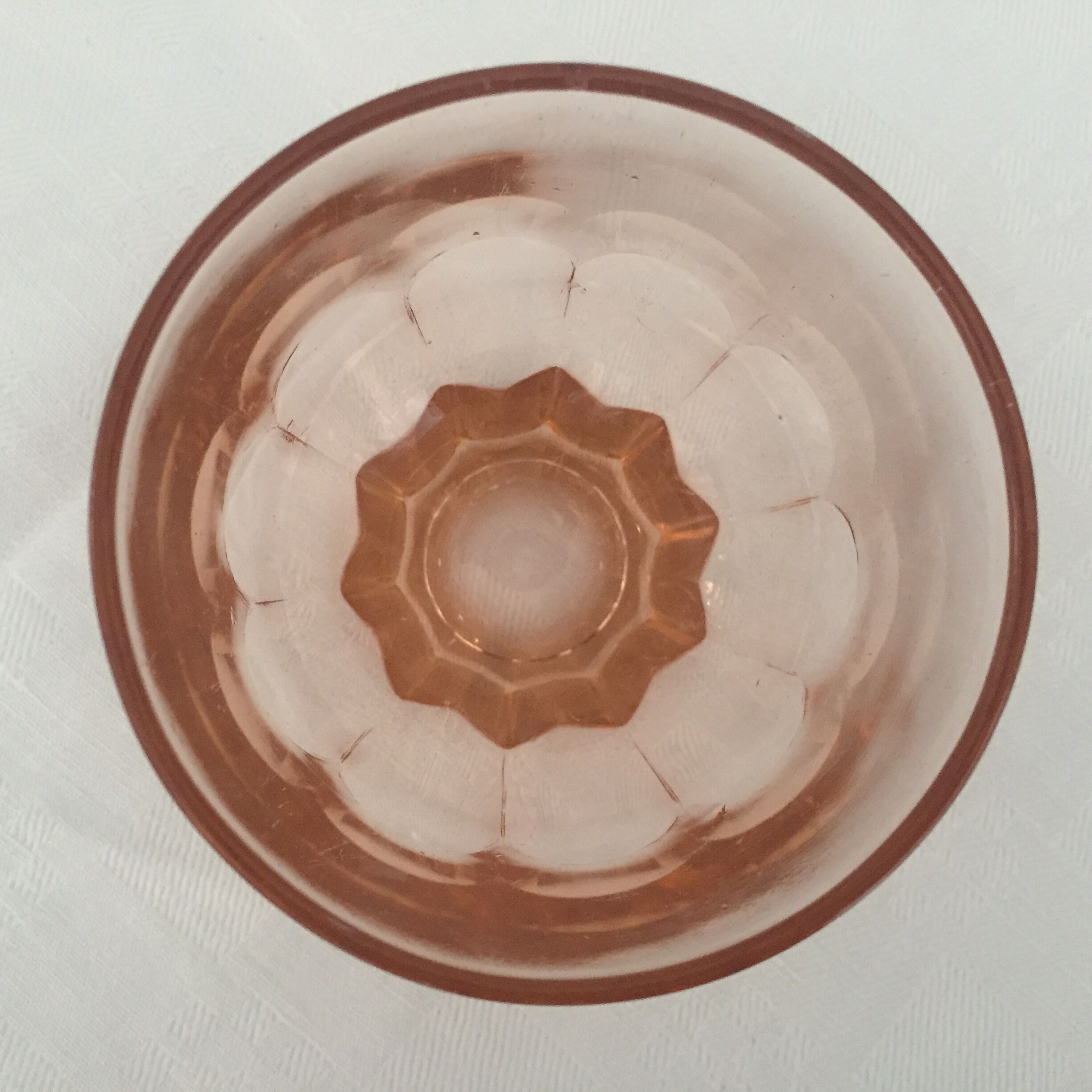 11 pink glasses and carafe