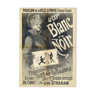 Affiche ancienne publicitaire - "4ème exposition blanc et noir"