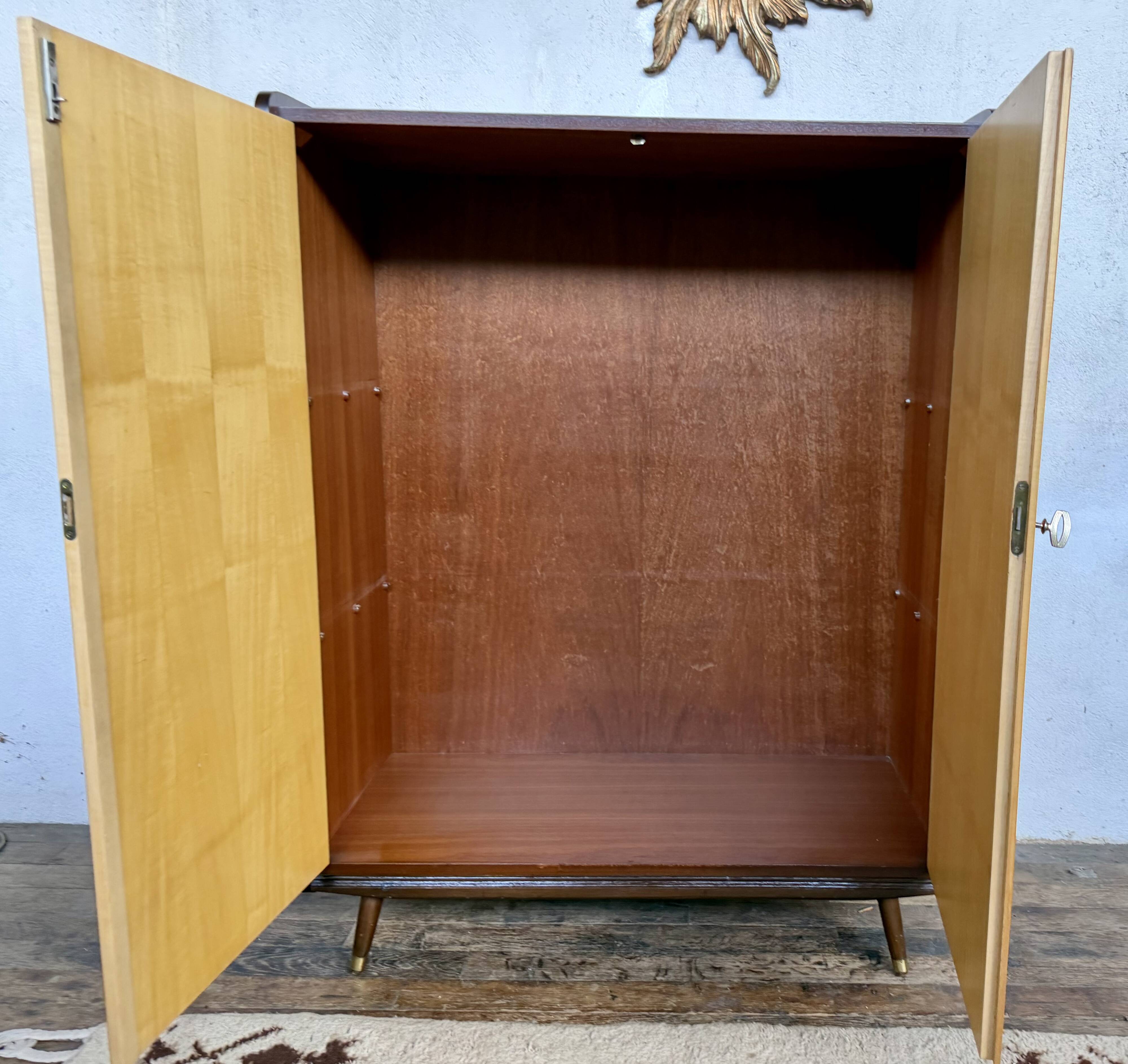 Vintage two-tone wardrobe – Tapered legs – 1960s Scandinavian style