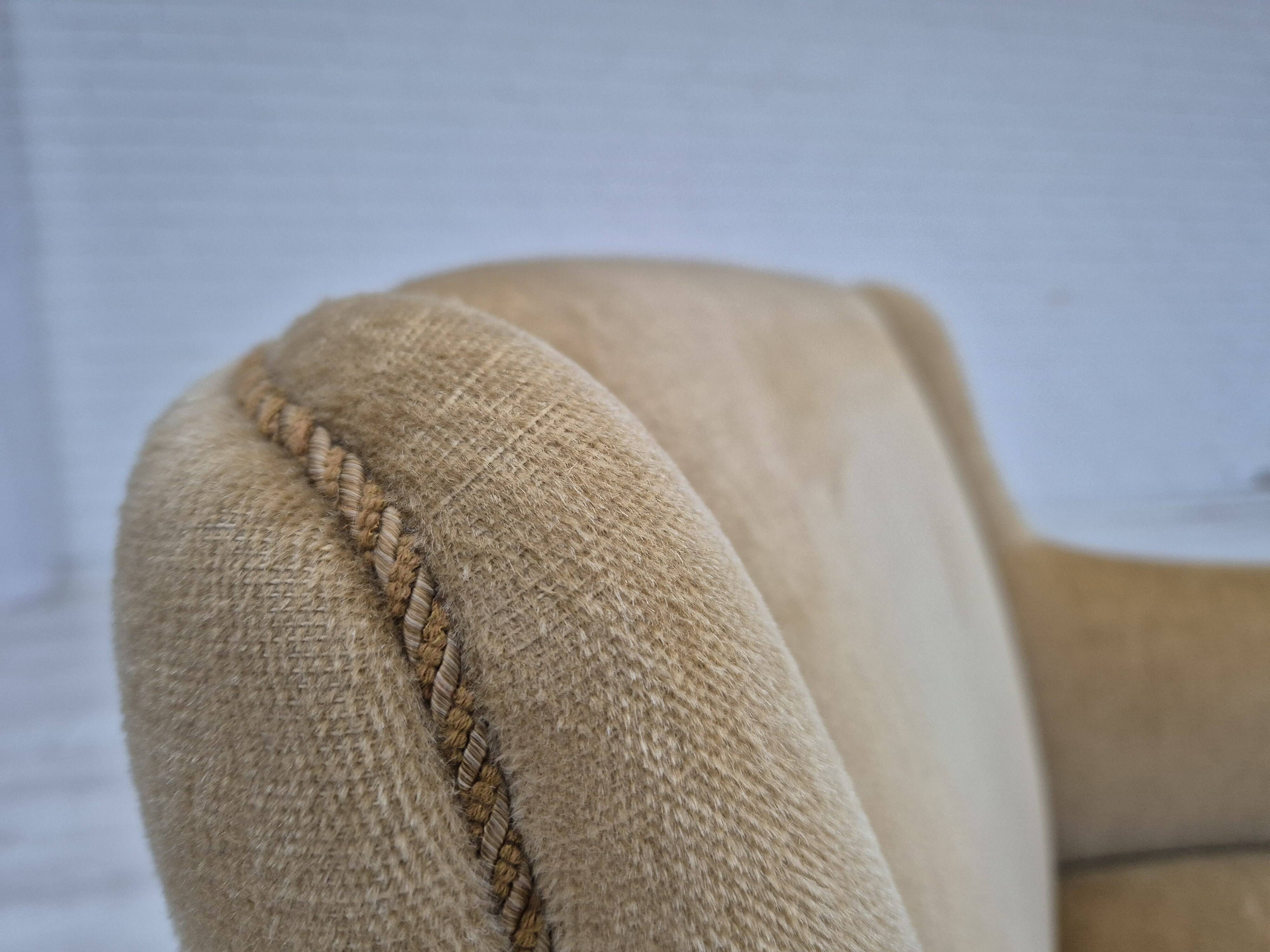 1970s, Danish lounge chair, original condition, furniture velour.