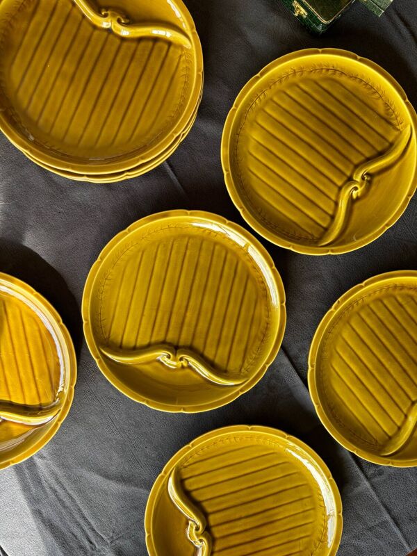 Lot de 8 assiettes a asperge Gien