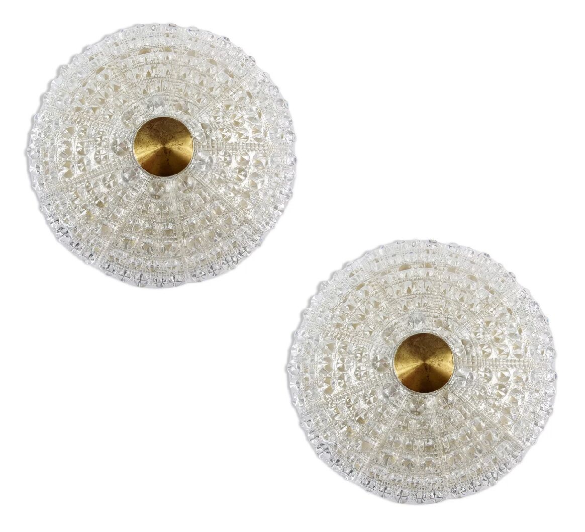 Scandinavian glass ceiling lamp by Carl Fagerlund for Orrefors, Sweden, 1960s