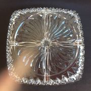 Old 4-compartment dish, servant, very thick glass vintage