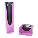 Murano Sommerso Facetted Vase & Bowl set