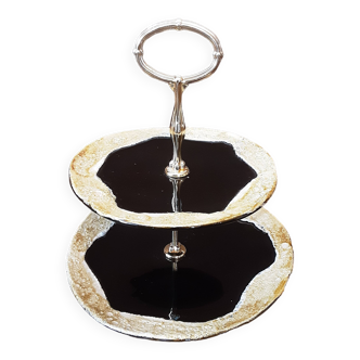 2-tier tray, handmade ceramic