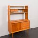 Danish vintage teak bookcase with a hidden desk, 1960s