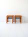 Pair of Scandinavian vinatge pine stools with woven seats