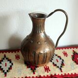 Copper vase with plastic insert, vintage from the 1960s