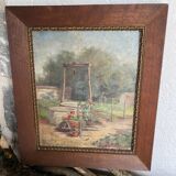 Oil on canvas signed old “Jardin”