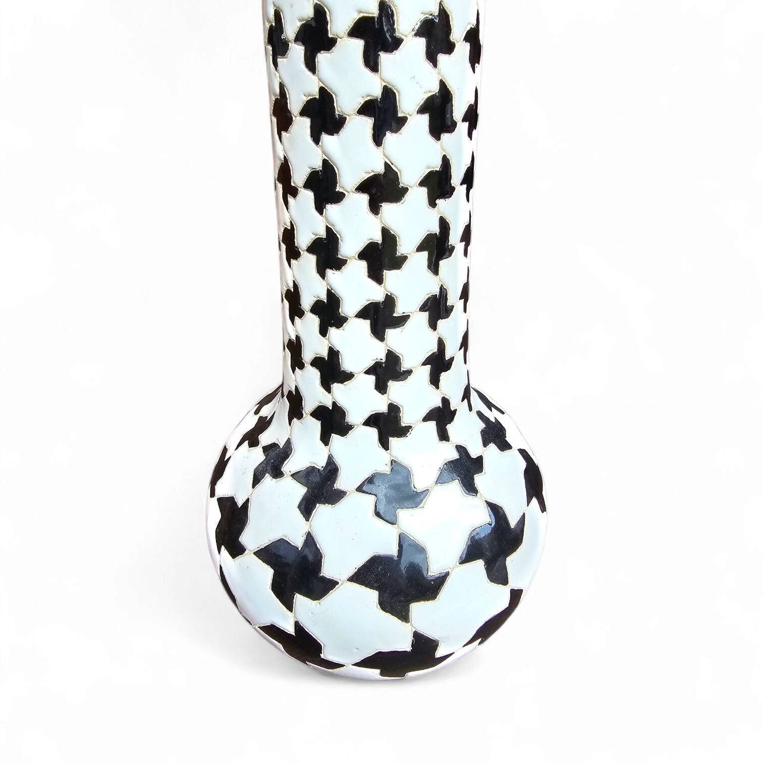 2 x ceramic / Pied de Poule vases / 1980s