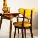 Midcentury Heart Chair in Yellow Satin Dedar Gildo Fabric, Europe, 1960s