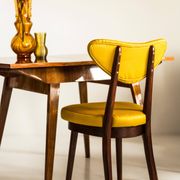 Midcentury Heart Chair in Yellow Satin Dedar Gildo Fabric, Europe, 1960s