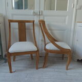 Pair of Gondola heaters, upholstered with a cream curl fabric