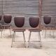 Set of 6 chairs in chrome and vinyl brand "le gal" 70