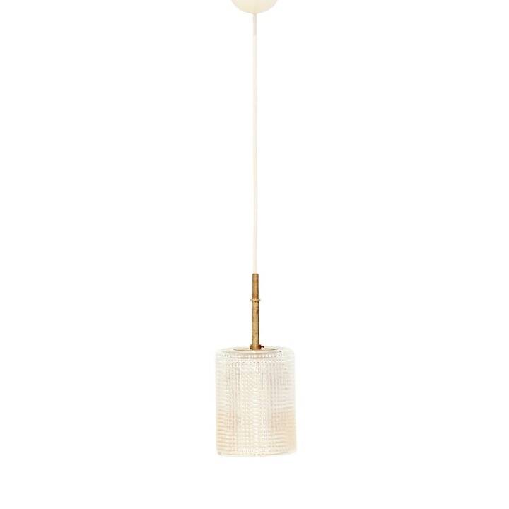 Mid Century Scandinavian Brass & Crystal Glass Ceiling Light By C.Fagerlund