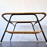 Table basse en rotin de Dirk van Sliedregt pour Gebr. Jonkers, Pays-Bas, années 1950