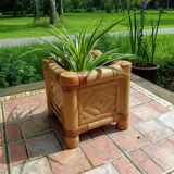 Cache-pot en bambou vintage