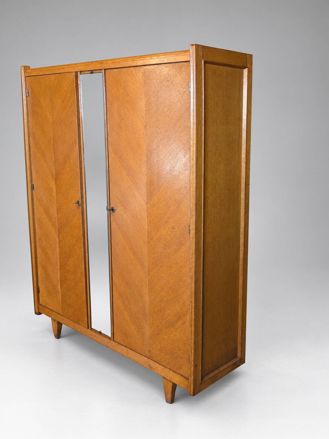 Wardrobe with 2 doors and mirror on the front, 1960, France