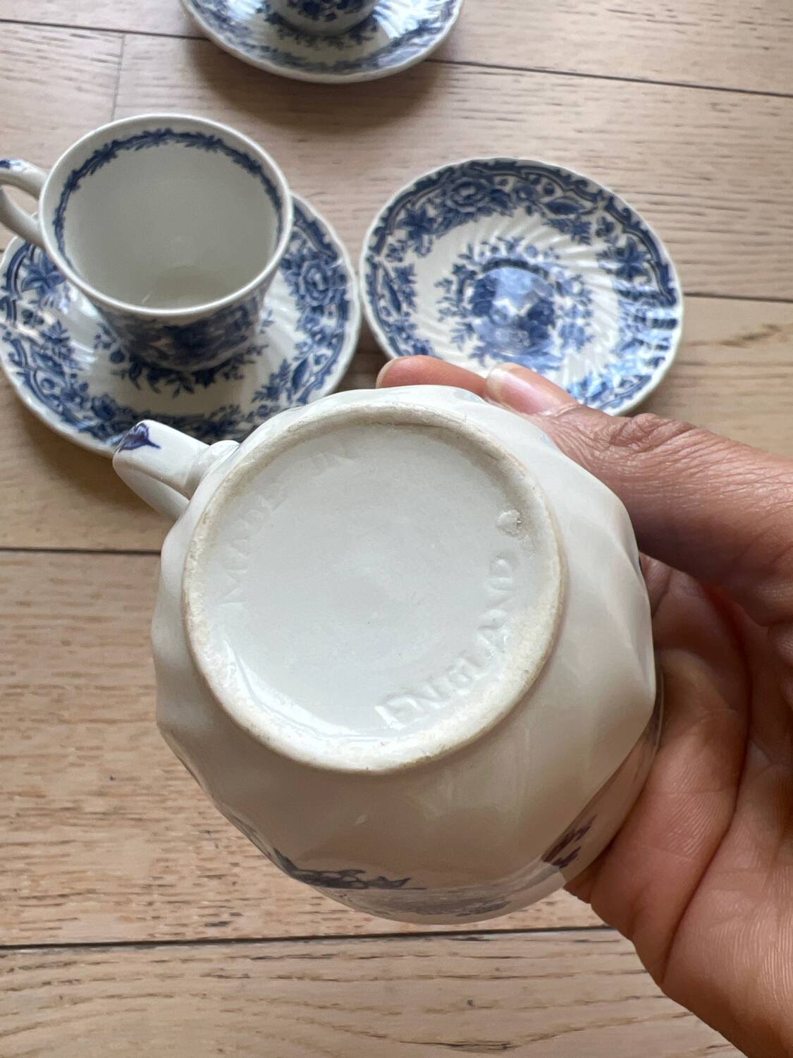 English cups model Ridgway ironstone