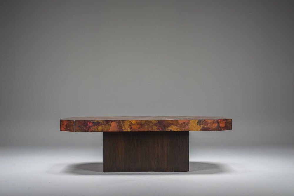 Vintage copper coffee table by Bernhard Rohne, 1970s