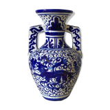 Small amphora vase in old hand-painted ceramic