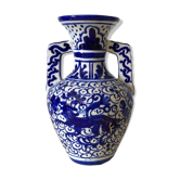 Petit vase amphore en céramique ancienne peinte à la main