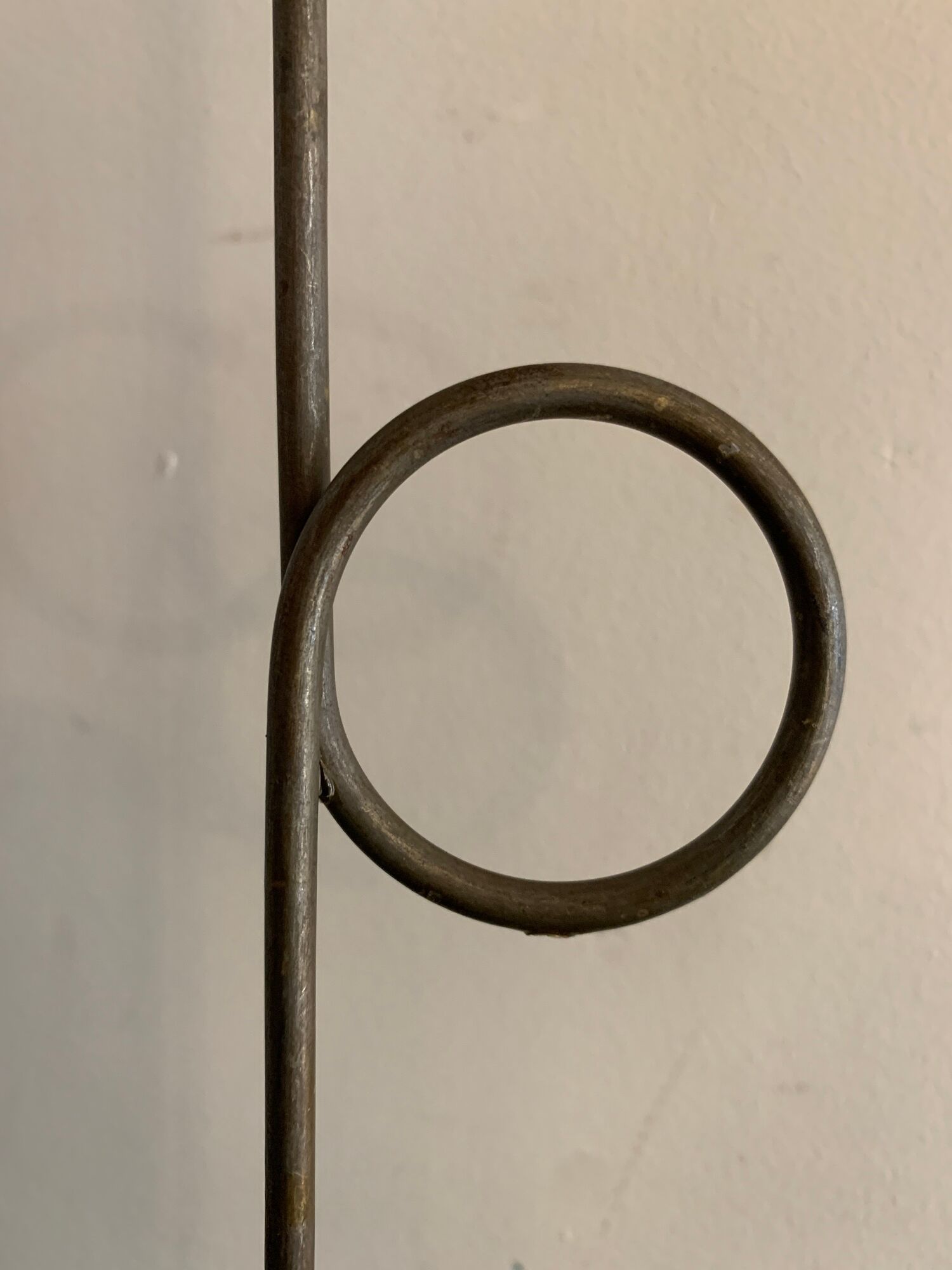 Swedish design candle holder in granite, metal and brass, 1980, height 39 cm