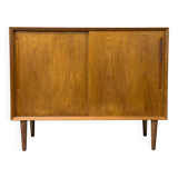 Buffet en teck à portes coulissantes par Chr. Linneberg, années 1960