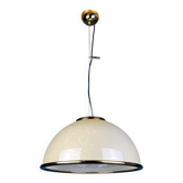 Vintage Murano glass pendant lamp in beige by F. Fabbian, Italy, 1970s.
