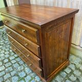 Louis Philippe vintage chest of drawers in solid wood from the 1950s.