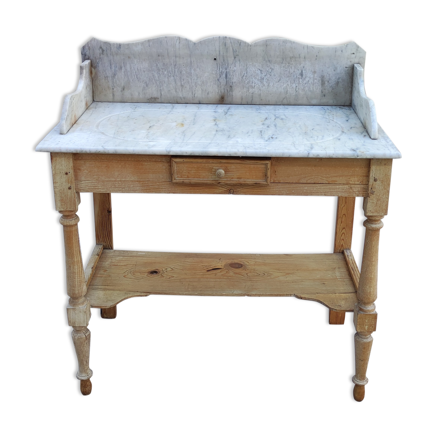 Toilet furniture marble top and pine base