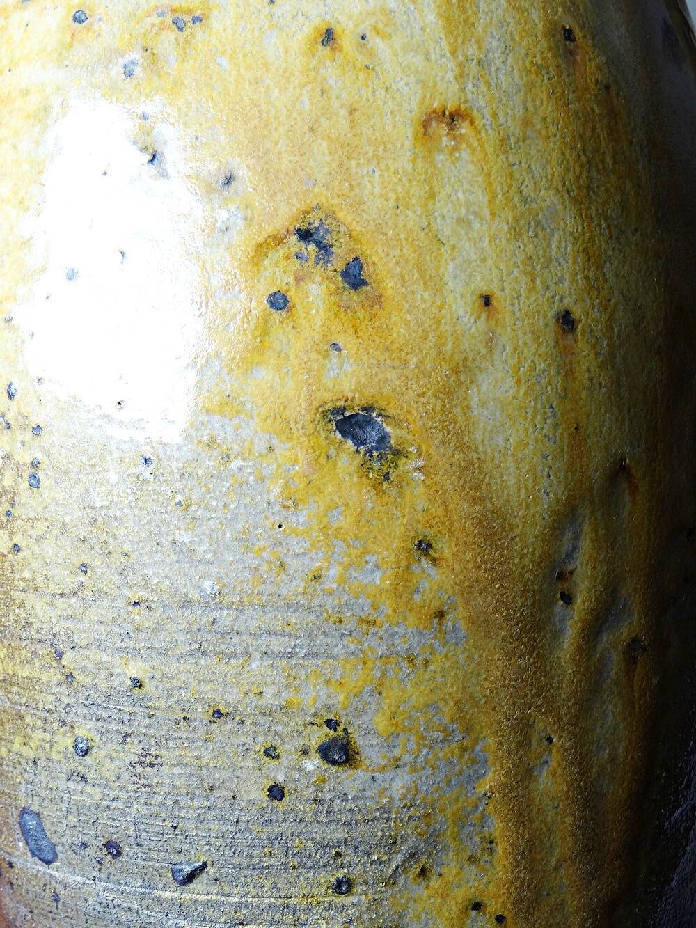 Large antique stoneware jug from Puisaye, pyritic, late 19th century.