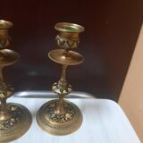 Pair of gilded bronze candlesticks Napoleon III