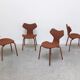 Rare set of 4 first edition 'Grand Prix' chairs by Arne Jacobsen for Fritz Hansen, 1959