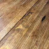 Brutalist oak coffee table thee legs