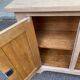 Vintage shallow Parisian sideboard renovated in solid oak 1950.