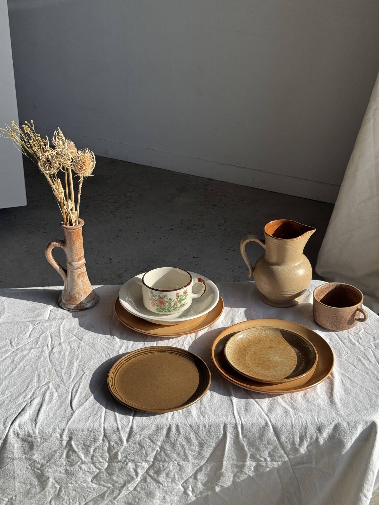 Lot de 4 assiettes à dessert brunes Sarreguemines Modèle Savoie D19.5