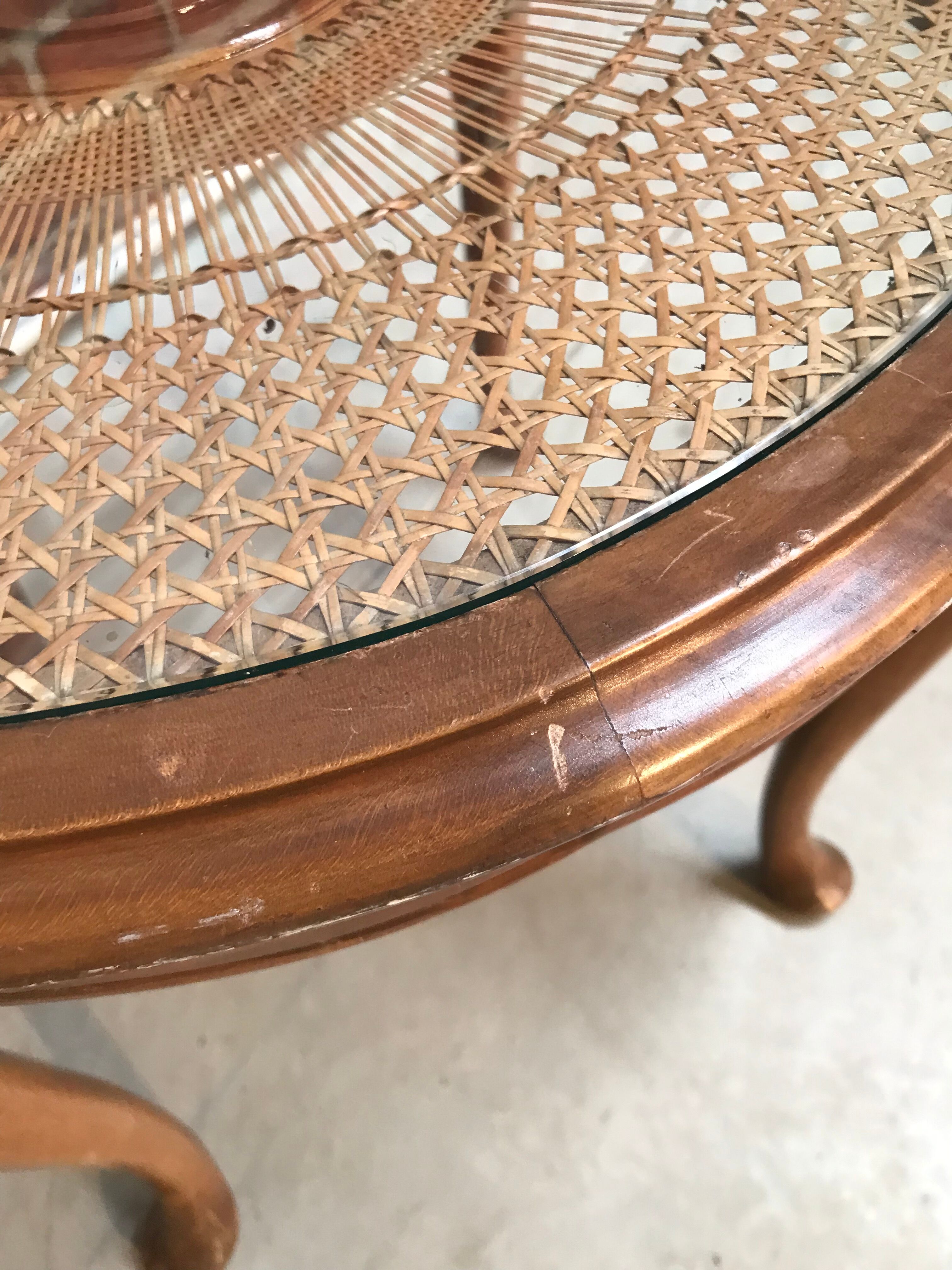 Coffee table in cannage