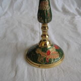 Chiseled and painted brass chandelier