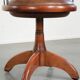 Swivel side chair / office chair with a cognac-coloured cow leather seat
