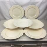 8 flat plates, color Ivory made in france Digoin Sarreguemines