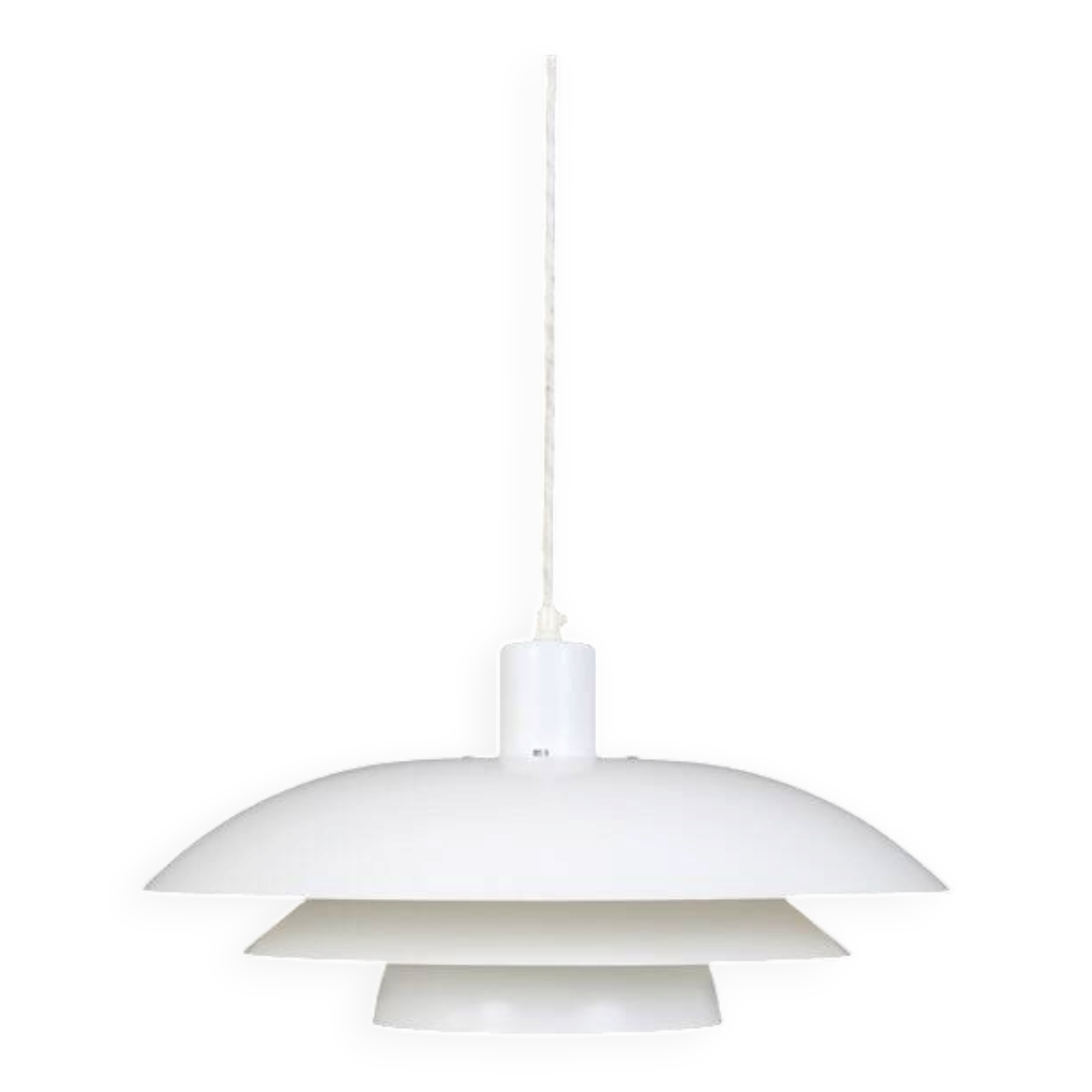 White Danish modern design multilayer pendant lamp / 1970s