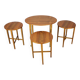 Restored Danish folding teak table with three nesting chairs by Poul Hundevad