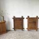 Pair of large vintage bamboo mirrors, 1970s