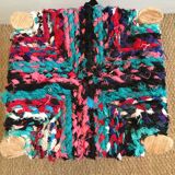 Stool Moroccan boucherouite colored